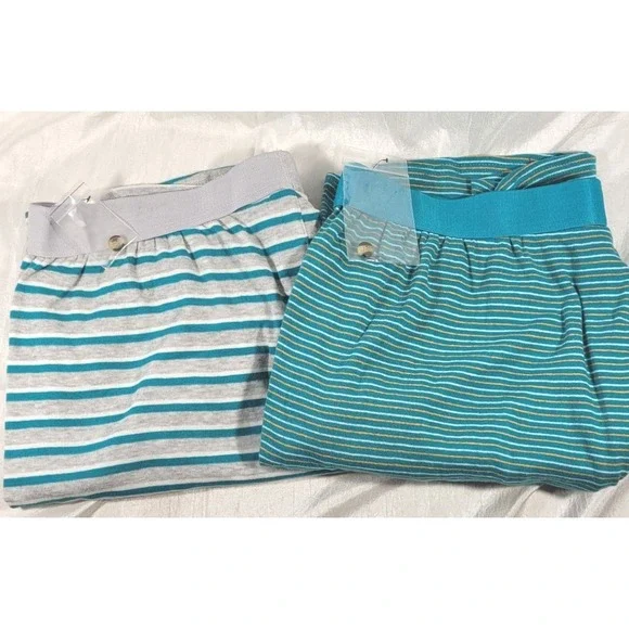 2 Pairs KingSize Men's 100% Cotton Boxer Briefs - Green Stripe - Size XL