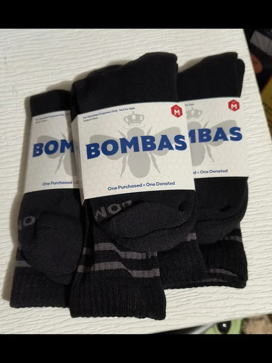 Bombas Black Men's Athletic Crew Socks - 3 Pack