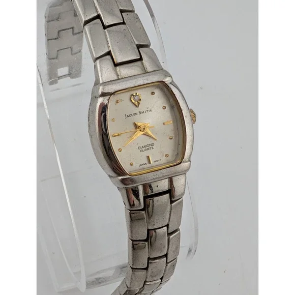 Jaclyn Smith Diamond Quartz Watch Women 20mm Case Silver 6.75