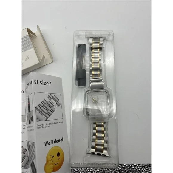 MioHHR Thin Stainless Steel Silver/‎ Gold Colored Smart Watch Band 38/40/45 mm