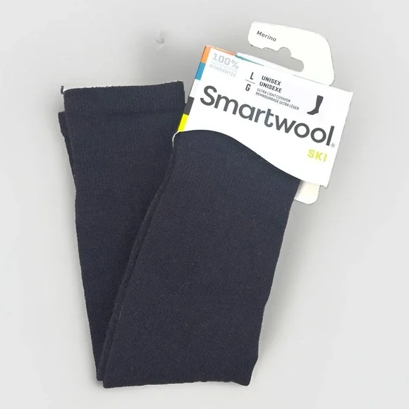 NWT Smartwool Ski Ultra Light Cushion Socks Merino Wool Unisex Size Large Black