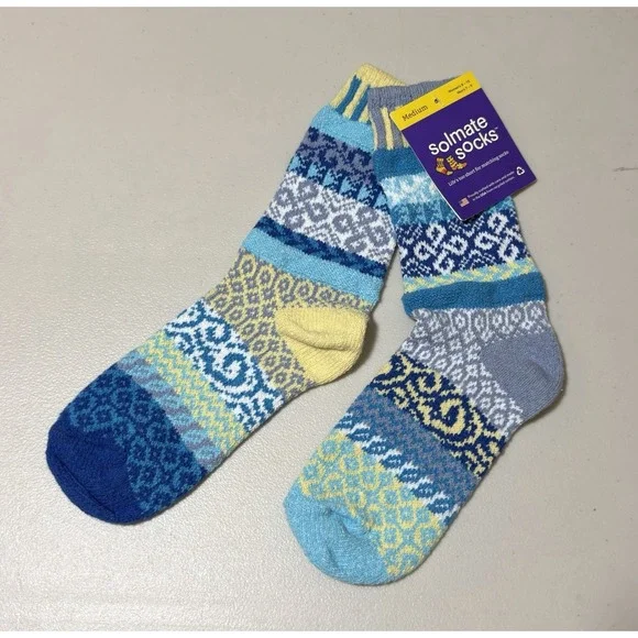Solmate Knit Socks Elements AIR Adult Uni Colorful Patchwork  Made in USA New M