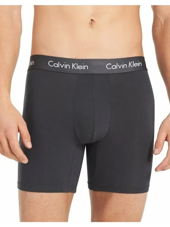 NWT Calvin Klein Men's L Black & Blue 3 Pack Boxer Briefs Microfiber