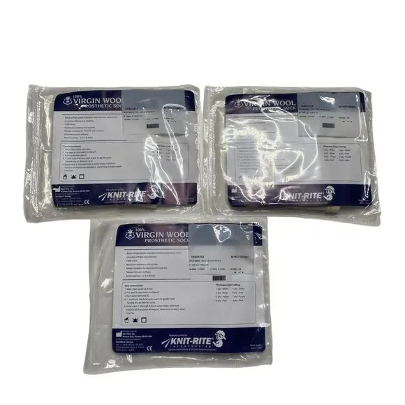 Lot of 3 100% Virgin Wool Prosthetic Sock 1HS31212 New in Packages Made in USA