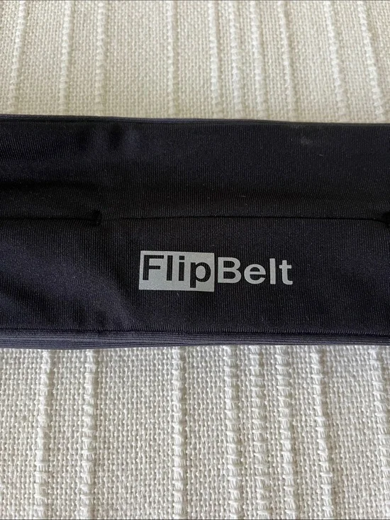 FlipBelt Performance Running Belt store keys, phone  during workout- black, LG.