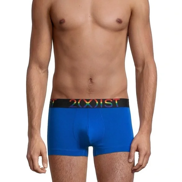 NWT 2(X)IST Men’s Pride No-Show Trunk Boxer Brief Blue Large