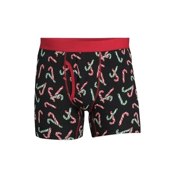 Men's Holiday Time Candy Cane Boxer Briefs Size  X-Large (40-42)