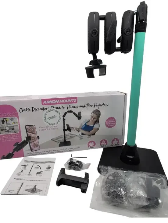 Arkon Mounts Cookie Decorators Desktop Phone‎ Stand Clamp Mount Teal CDM2XMG5TL