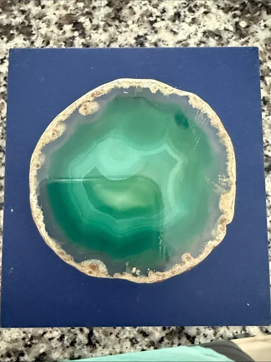 Green Agate Stone Slice Pop Socket