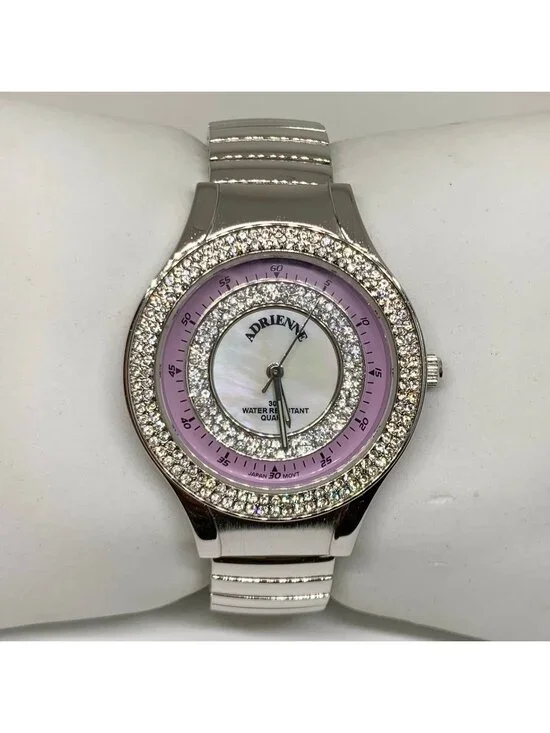 Adrienne women’s watch limited edition silver tone 36mm quartz mop dial running