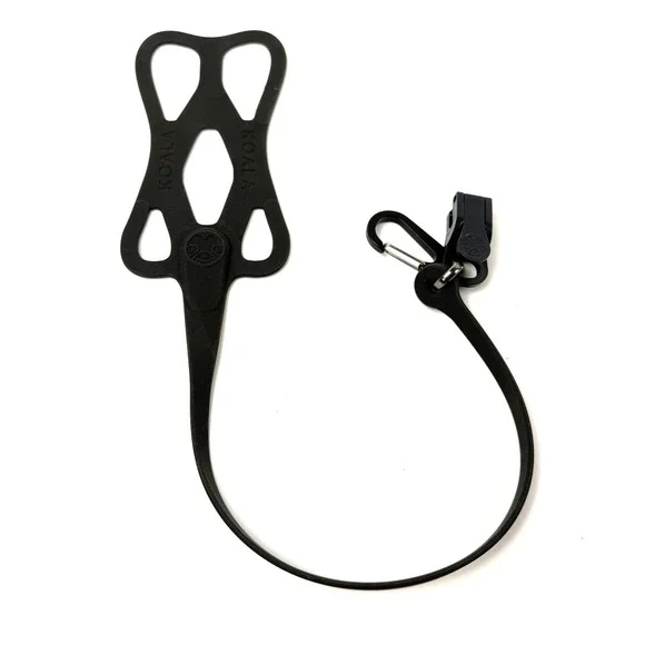 Hangtime Koala Phone Holder Stretchy Harness w/ Tether Clamp Carabiner Black