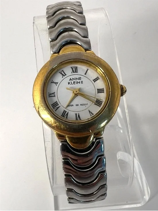 Anne Klein Two-Tone Gold and Silver Round Dial Watch