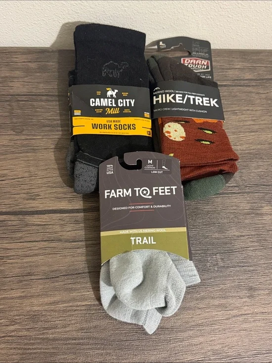 BUNDLE Brand Name Merino Wool Sock For Hiking, Trail and Work Comfort