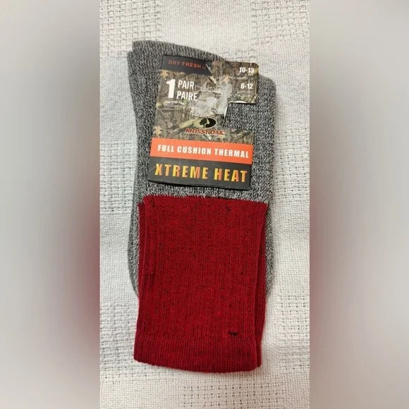 SOCKS MEN'S MOSSY OAK FULL CUSION THERMAL 1 PAIR FITS 10-13 SOCK -6-12 SHOE