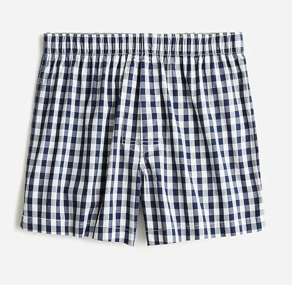 NWT J. Crew Patterned Boxers S Van Buren Gingham Blue Plaid Men's J.Crew BW438