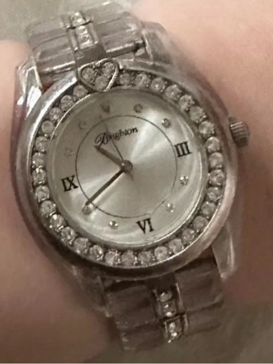 Retired Brighton Dana Point watch, silver-plated finish and crystal accents