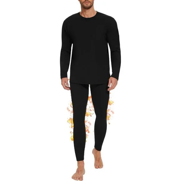 Thermal Underwear for Men Long Johns Set - Fleece Lined Base Layer for Cold Weat