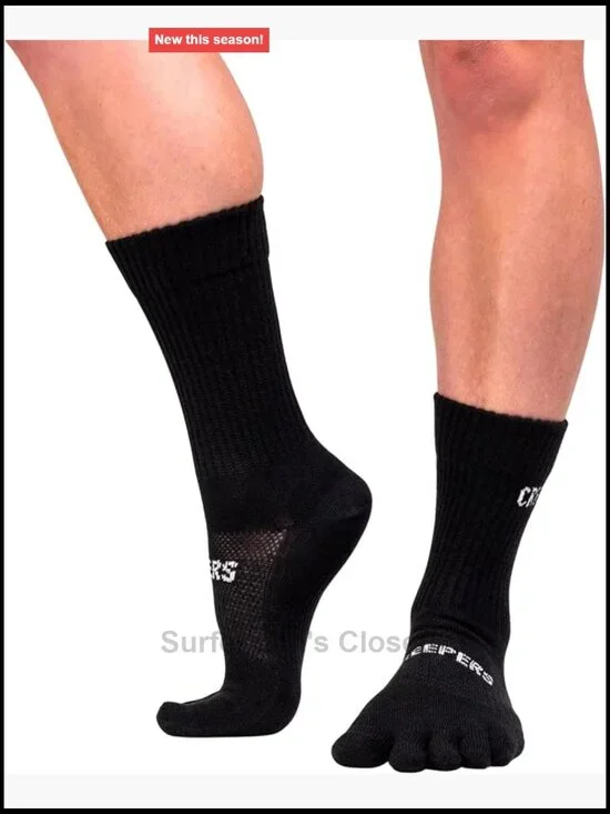 Creepers Anti-Blisters Merino Wool Toe Socks – Crew Length Running Hiking Unisex