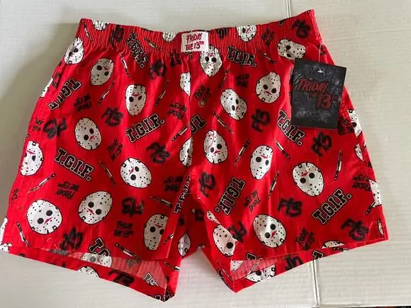 Friday The 13th Jason Men’s Boxer Brief Lounge Wear Underwear Mze M NWT