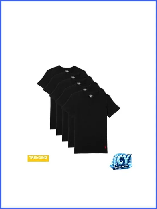 Slim Fit Undershirt 5-Pack Crew Neck Wicking Tees