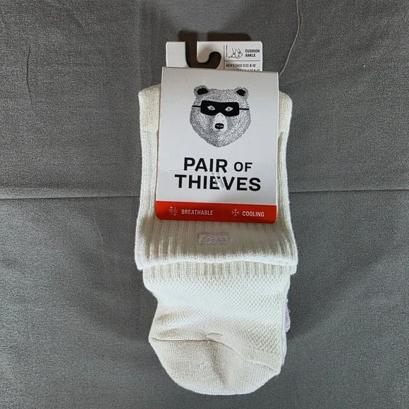 Pair of Thieves Cushion Ankle Socks 3 Pack Frost Blush Rose Mens 6-12 New