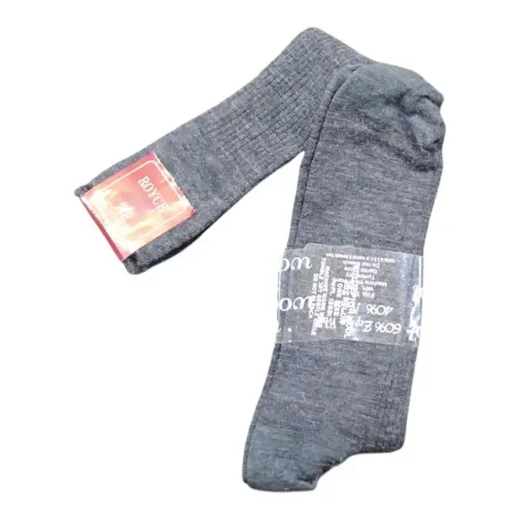 VTG ROYCE  Zephyr Wool Men's Dress Socks Gray 10-13 Made in USA NEW