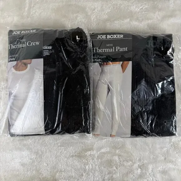 Joe Boxer Thermal Crew L / Thermal Pant L Lot Men's Underwear Sleepwear