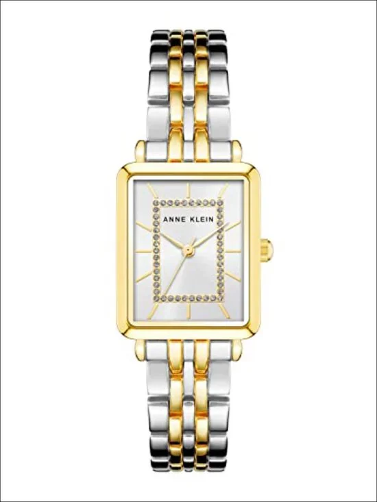 Glitter Accented Bracelet Watch with Fold Over Clasp