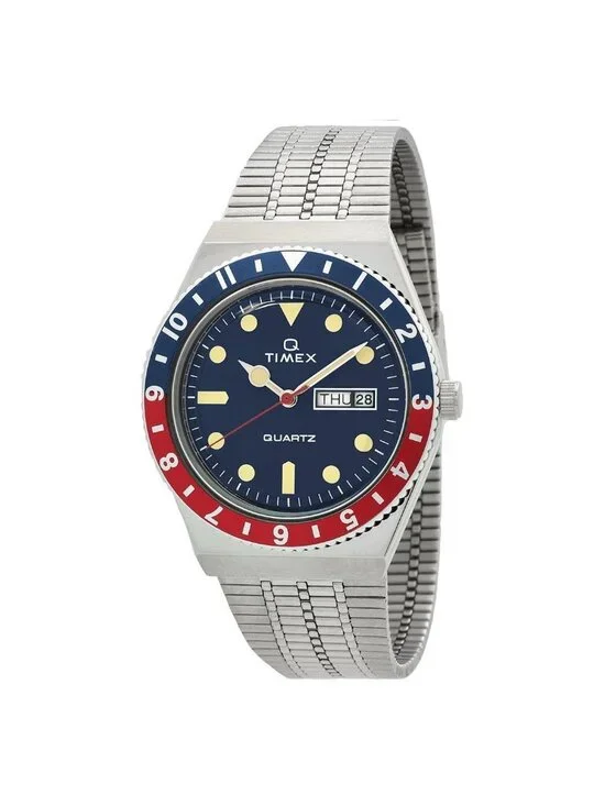 NWT Timex Q Reissue Quartz Blue Dial Pepsi Bezel Watch