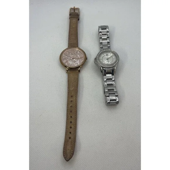 Fossil Riley ES2879 Women's Silver Stainless Steel Analog Dial Quartz Watch 7” &