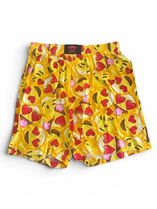 Men's Under Disguise 100% Cotton Emoji Knit Boxer Shorts Size Small