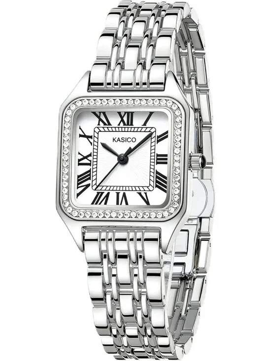 Women's Silver White Luxury Minimalist Roman Numeral Dial Casual Wrist Watch