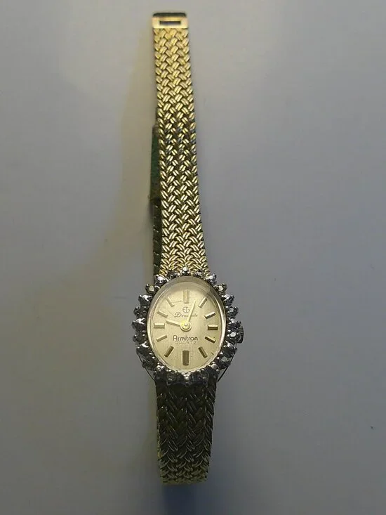 Vintage Croton Watch | Gold Mesh Bracelet | Ornate Jeweled Bezel | 70s Classic