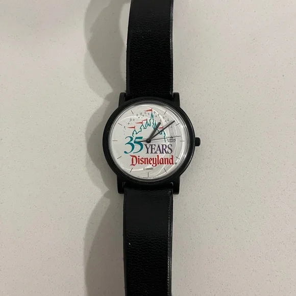 Vintage Disneyland 35th anniversary celebration watch black plastic