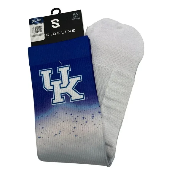 Strideline Kentucky Wildcats Crew‎ Socks Mens 8-12 Blue White Ombre NEW NCAA