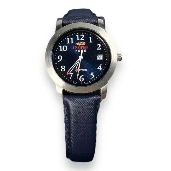 Citizen Limited Edition US Open 2000 Navy Genuine Leather Band Watch‎