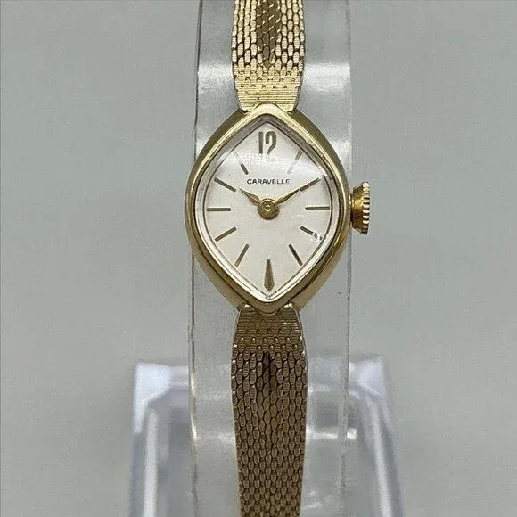 Vintage Caravelle Womens Watch 14mm 10K Rolled Gold Plated Manual Wind