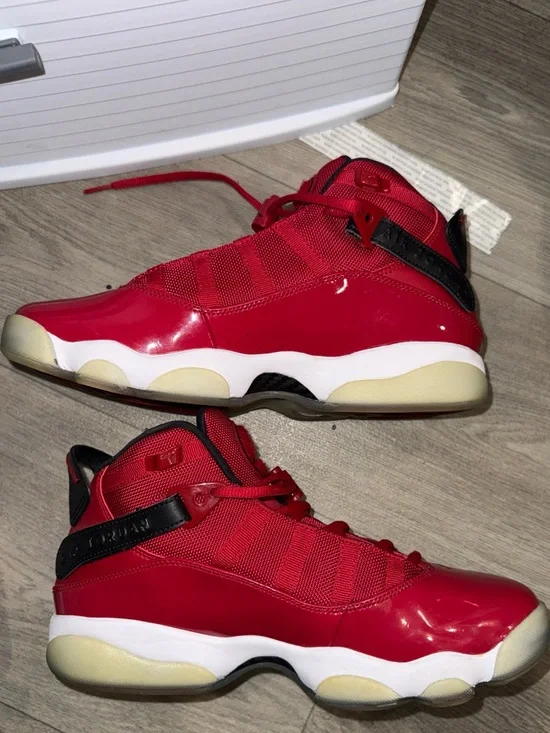 Nike Air Jordan 6 Rings Varsity Red/Black-White Men's Size 8 (322992-601)