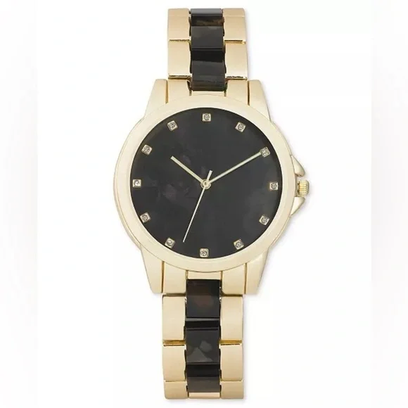 NIB Women's Marble & Gold-Tone Bracelet Watch