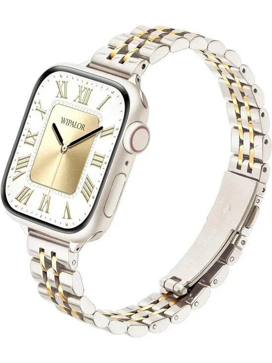 Slim Metal Chain Band for Women - Dressy Stainless Steel Apple Watch Bands