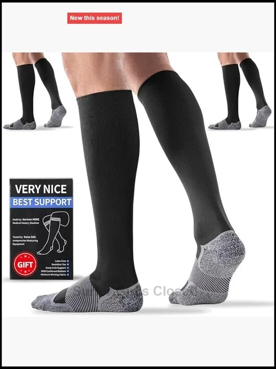 Medical Compression Socks 20-30 mmHg - 3 Pairs Knee High Support for Circulation