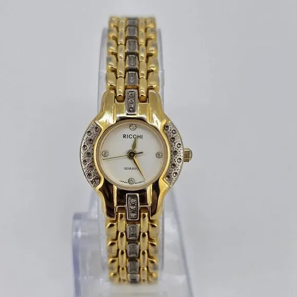 22MM Women's Watch White Dial Two Tone Bracelet‎ Band 6.5