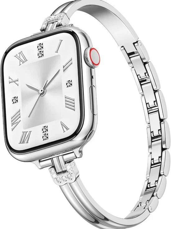 Stylish Slim Metal Watch Band for Women - Bling Diamond Bracelet for iWatch