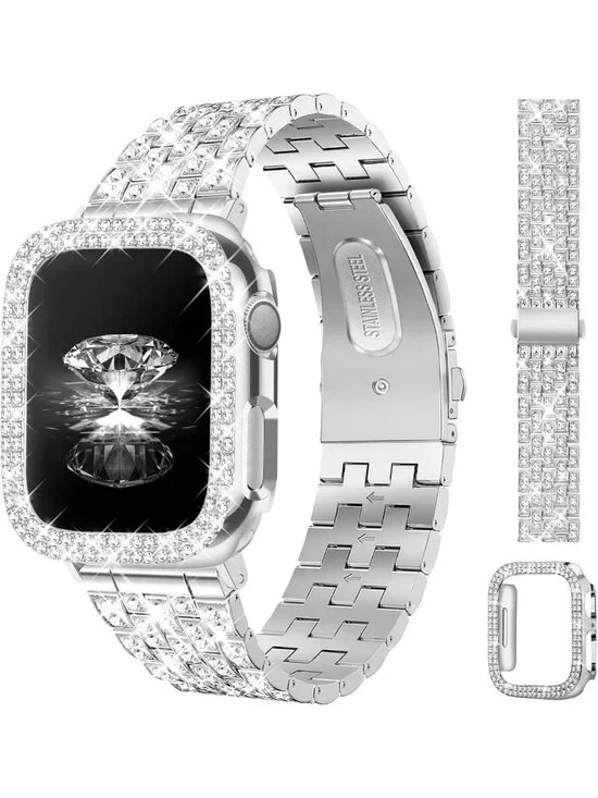 Luxury Diamond Bling Bands for Apple Watch 38mm-49mm | Metal Bracelet Strap
