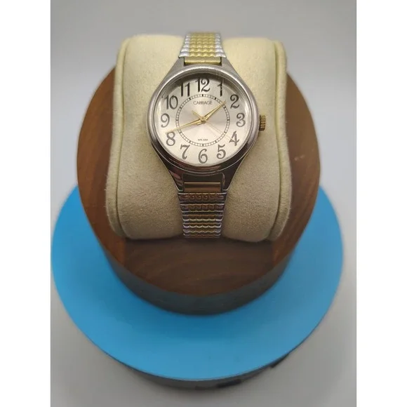 Carriage By Timex‎ Women's Quartz Watch Two Tone Stainless Steel New Battery