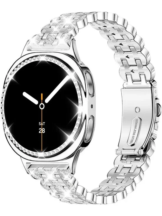 Stylish Bling Band & Case for Galaxy Watch 8, Women’s Dressy Replacement Strap