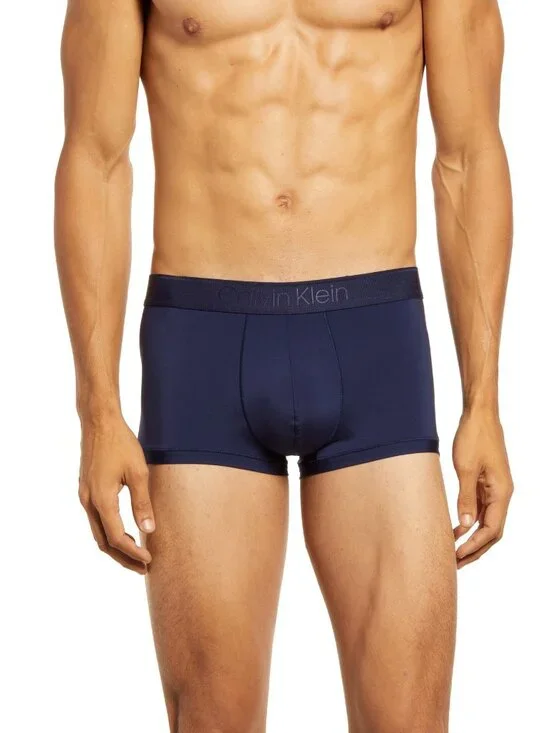 Calvin Klein Men's CK Black Micro Low Rise Trunk - Blue - L