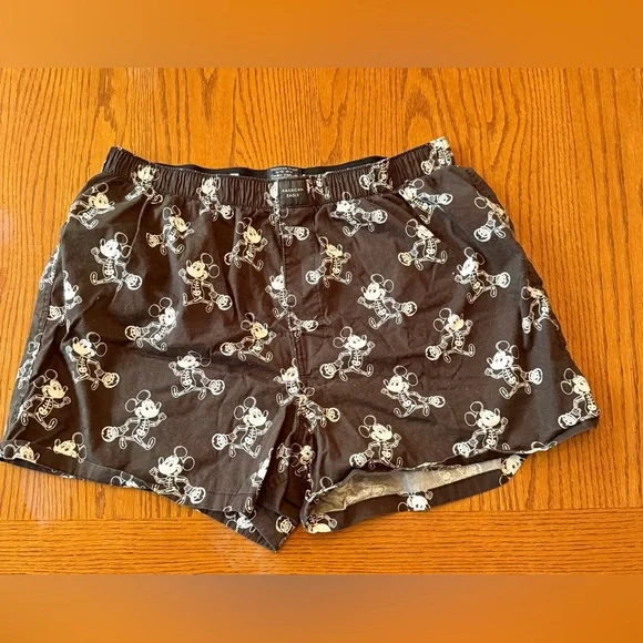American Eagle Boxer Shorts Mens XL Black Disney Skeleton Mickey Mouse Halloween