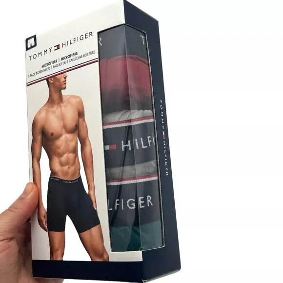 Tommy Hilfiger Mens Boxer Briefs Size XL-XXL Microfiber Underwear Multic- 3 Pack