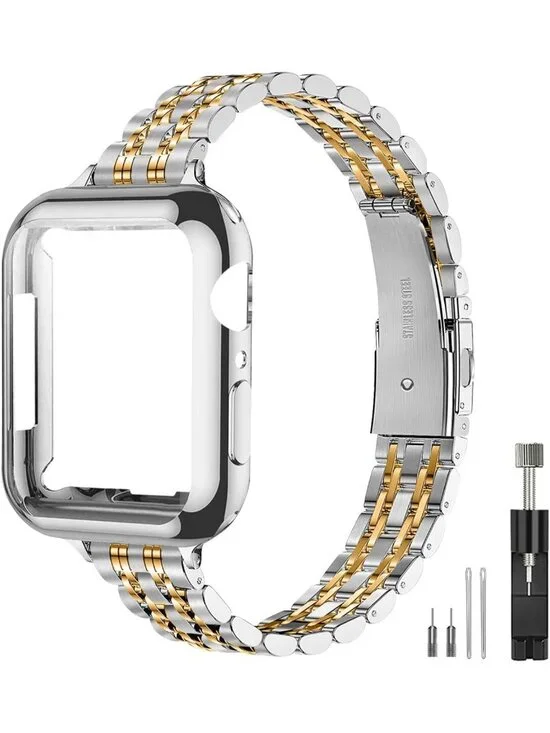 Sleek Stainless Steel Slim Watch Band for Apple Watch 38mm-45mm - Luxury Women's